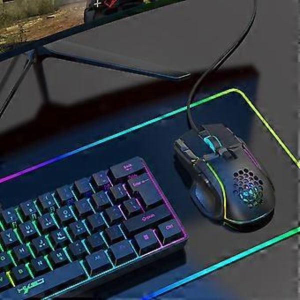 Färgglad 10-knapps trådbunden mus Ergonomisk 12800dpi sladdmus Programmerbar gamingmus för DC 5V för hemmakontor skola