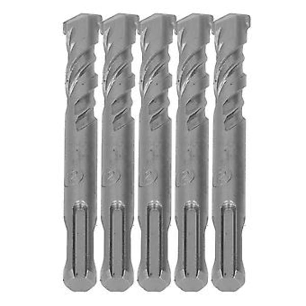 5 kpl pyörivä vasarapora terä sementoidulla kovametallikärjellä spiraali 2-urainen iskupora terä tiilelle kivelle 110 mm 12 mm  / 0,47 tuuman avoin halkaisija