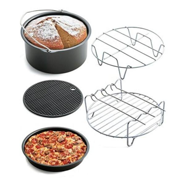 8-tums Airfryer-tillbehör som passar för Airfryer 5,2-8QT Bakkorg Pizzatall Grillgryta Köksbakningsverktyg för fest