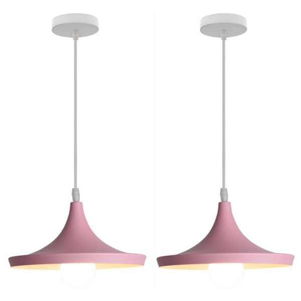 Moderne loft pendel lyserød indendørs hængende lampe justerbar lysekrone 2 stk.