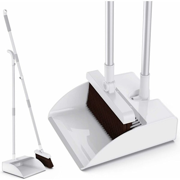 Broom and Dustpan Set, Aiglam Dustpan, 57 Inch Broom Dustpan with Long Handle for Home, Kitchen, Entryway, Office Cleaning