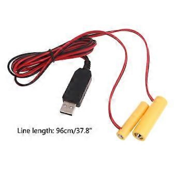 USB 5V til 1.5V LR6 AA+LR3 AAA Batteri Strømkabel Dummy Batteri Adapter Strøm