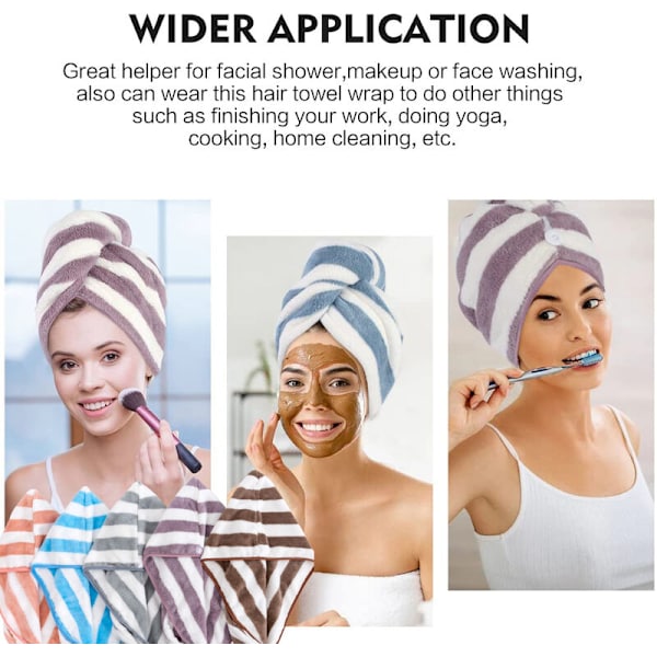 3-pack mikrofiberhårhandduk wrap superabsorberande hårturban för vått hår mjukt hårtorkande handduk style3