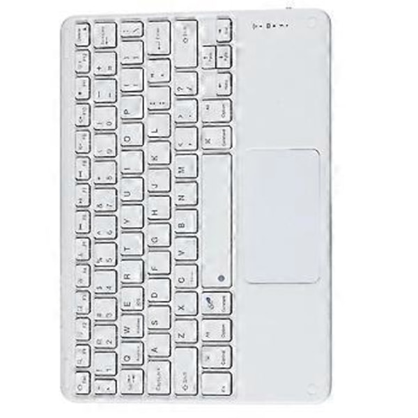 Touchpad Trådløst Tastatur Bluetooth-tastatur for PC Nettbrett Gaming Hvit