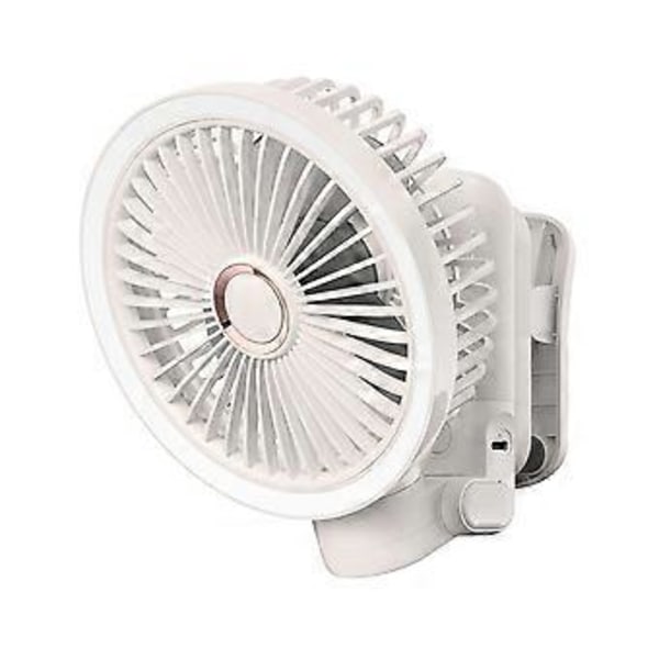 USB Genopladelig Bordventilator Clip-on Type Bærbar Mini Skrivebordsventilator 360 Graders Rotation Justerbar Clip-on med Lys Ventilator