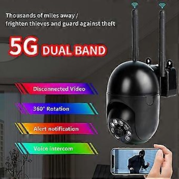 Wifi Babyalarm 2.4g5g Dual-band Trådløs Snapshot Overvågningskamera