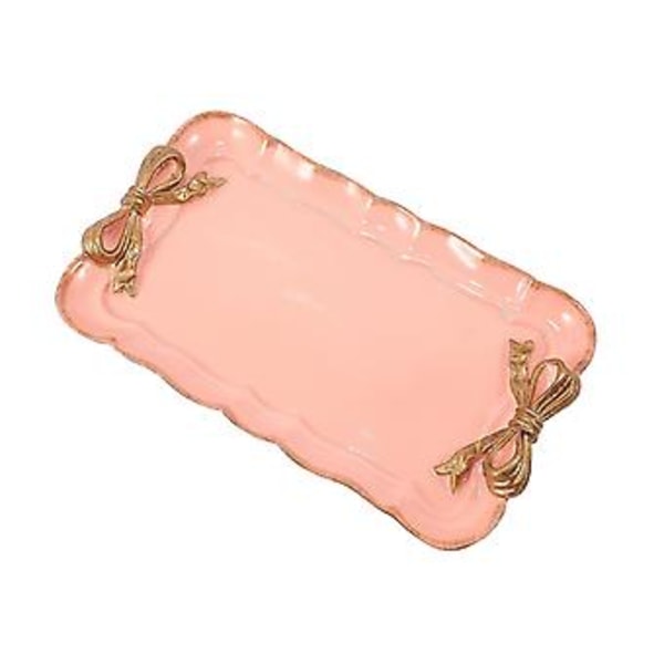 Tårtfat med rosett Stora Brickor Sminkförvaring Desserttallrik Fyrkantig Bricka Set Stor