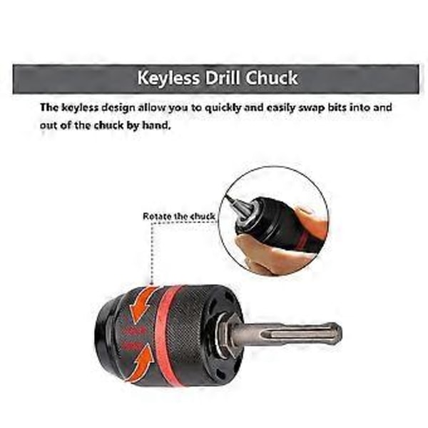 4 ST Metall 1/2-20UNF 1.5-13mm Nyckellös Borrchuck Hex Skaft/SDS/Hylsa Fyrkantig Hona Adapter Hårdvaruverktyg Borrchuck
