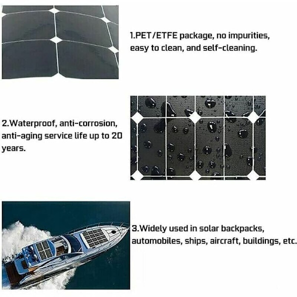 -300W 12V solcellepanel, solcellepanel-sæt, batterioplader-sæt med 20A solcelle-laderegulator