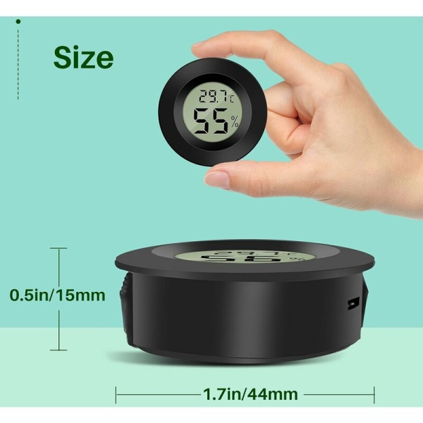 Mini digital LCD-termometer hygrometer temperatur fuktighet -5070℃ 10%99% Rh bärbar termometer termo hygrometer indikator (6 st - B)