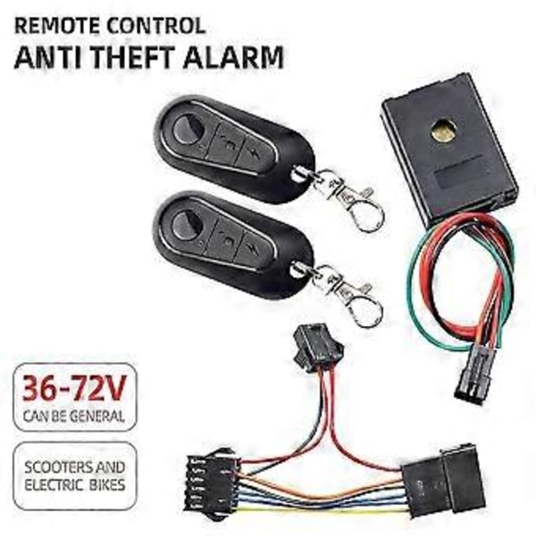 E-sykkel alarmsystem 36v 48v 60v 72v med dobbel bryter for elektrisk sykkel motorsykkel scooter børsteløs