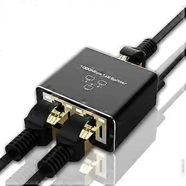 Ethernet Splitter 1 inn 2 utganger Høy Hastighet 1000Mbps RJ45 Splitter Adapter for Cat5/5E/6/7/8 Kabelrutere og Mer