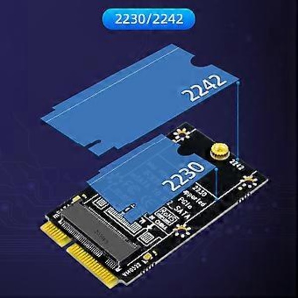 MSATA - M.2 SATA -sovitinlaajennuskortti, tukee SSD 2230 2242 6 Gbps nopea