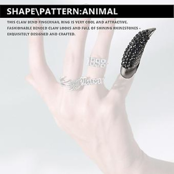 10 st/set DIY Smycken Punk Pavé Tå Böj Fingertoppsring Set