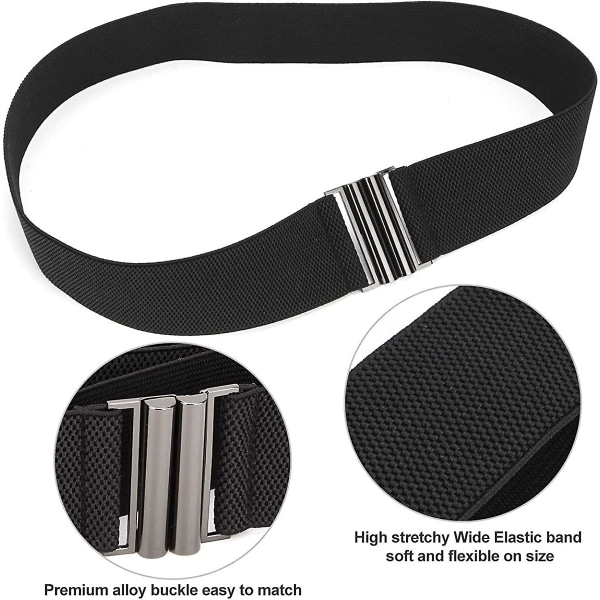 Dam elastisk stretch platt spänne bälte - modeklänning midjeband present