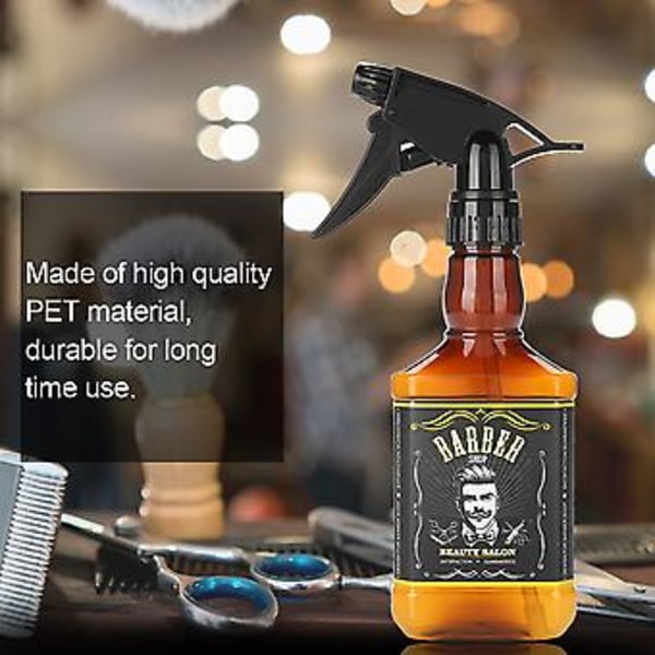 300ML Täytettävä Kampaamovesipullo Parturi Vintage Suihkepullo Hiustyökalu Ruskea