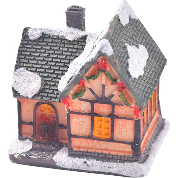 Resin Christmas Scene LED Decoration, Festive Holiday Table Ornament