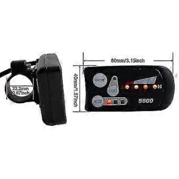 Elektrisk Sykkel 36v48v S800 Led Lcd Meter Kontrollpanel Display_