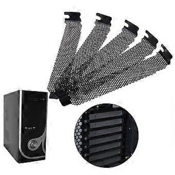 120x20mm Hårt Stål Svart Mesh PCI Chassi Slottskydd Fäste Fläkt Damfilter