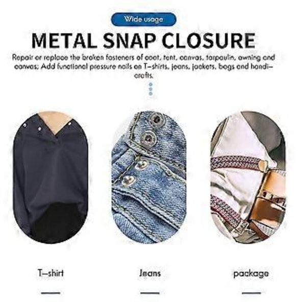 200 Sæt Trykknapper Romper Snaps Håndværkstang Værktøj Spidsspænde Metal Ring Knap Snaps Syning C