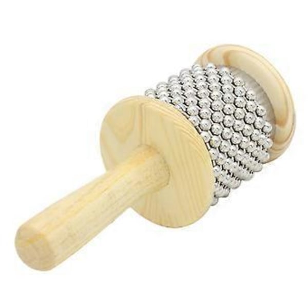 Træ Cabasa Slagtøjsinstrument Hånd Shaker med Metalperler