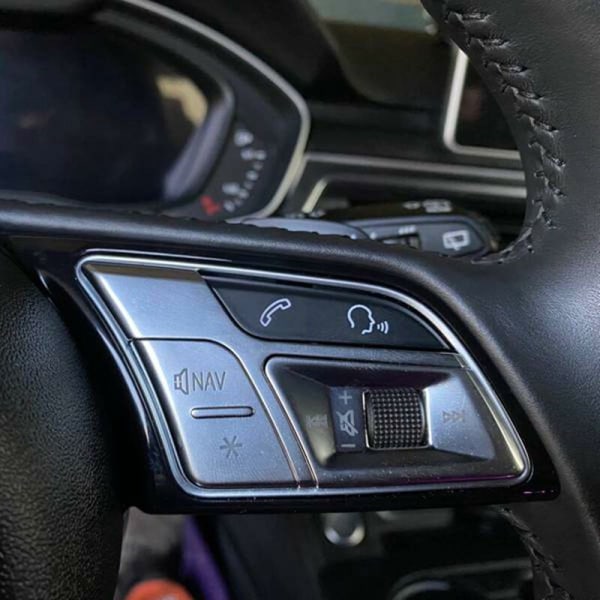Dekselklistremerker for bilratt-knapper til Q3 Q5 A1 A3 8v A4 B9 B8 A5 A7 2018 høy versjon
