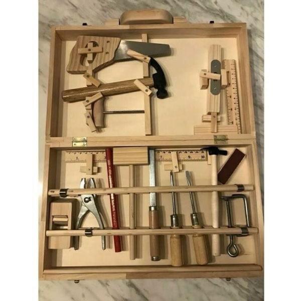 Lasten set Puusepän huoltotyökalulaatikko Oikeat työkalut Purkaminen ja kokoaminen Monitoiminen puuntyöstölaatikko 16 kpl-Fei Yu