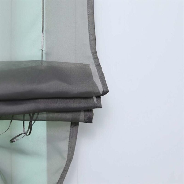 Romersk rullegardin Loop gardiner Køkken romerske rullegardiner Gennemsigtig rullegardin Loop gardiner Moderne Voile Grå BxH 80x155cm 1 stk
