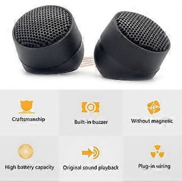 2 stk. Audio Musikk Diskant for Hodetelefon Bilhøyttaler Topp Subwoofer Kjøretøy Tweeter