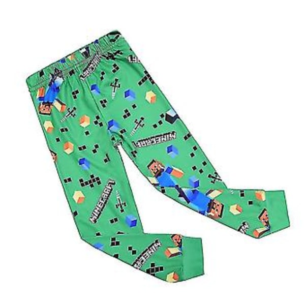 Minecraft Pyjamas Barn Pyjamas Set Långärmad Topp Byxor Sovkläder Grön