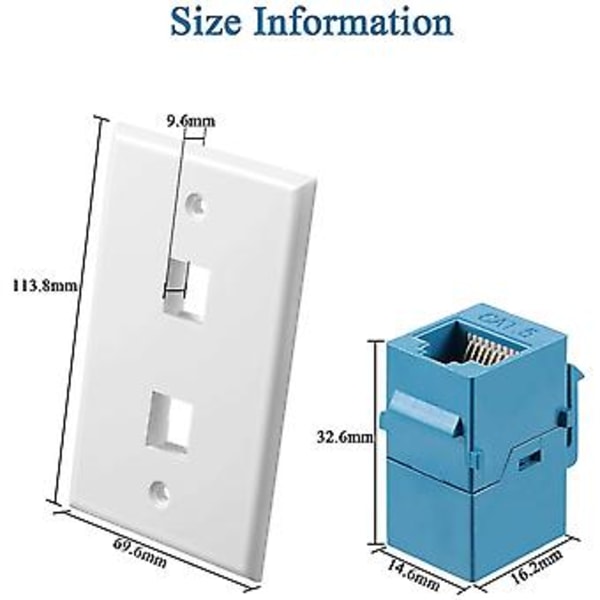 4 Stycken 2 Portars Etet-platta, Rj45 Cat6 Hona Till Hona