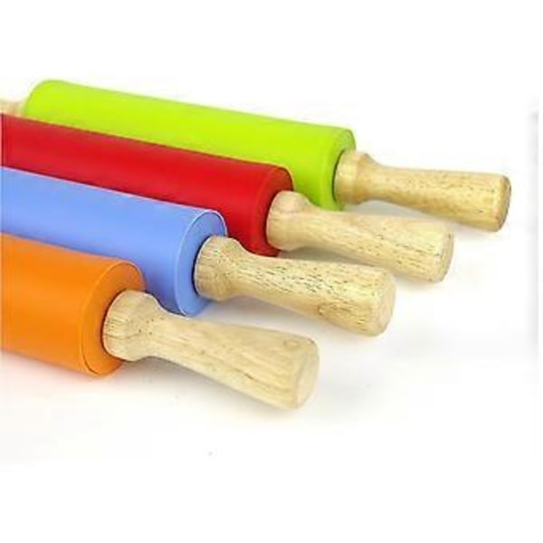 Silikone Rullepind Non-stick Overflade Træhåndtag (38 cm)