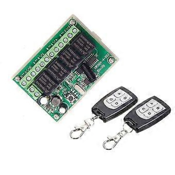 DC12V 24V 4-kanals Trådlös Fjärrkontroll Switch 433MHz Mottagningskontroll Fyra Relämodul Bilmodifiering