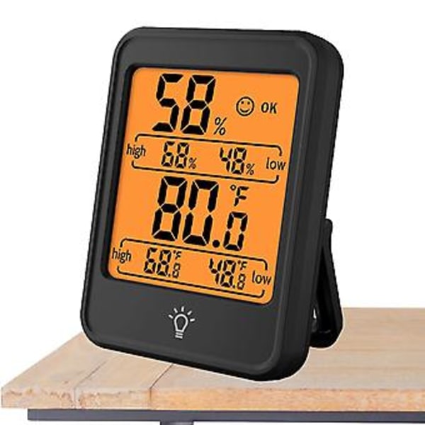 Generisk Lufttemperatur Termometer, Rum Hygrometer Termometer | Temperatur- og Fugtighedsmåler til Babyværelse, Stue, Kælder, Drivhus, O