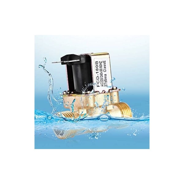 Elektrisk mässingsmagnetventil 1/2 AC 220V N/C Normalt stängd vattenkontrollflödesventil