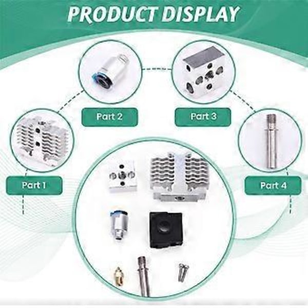 3D-skrivare Hotend Kit Värmeblock Värmare Termistor för 3 Neo V2 Neo Max Neo 3D-skrivardelar