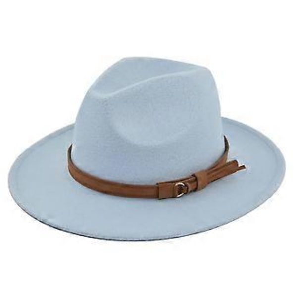 Retro jazzhatt mockabälte ullhatt cowboyhatt retro imiterad ullhatt platt brätte hatt BF150