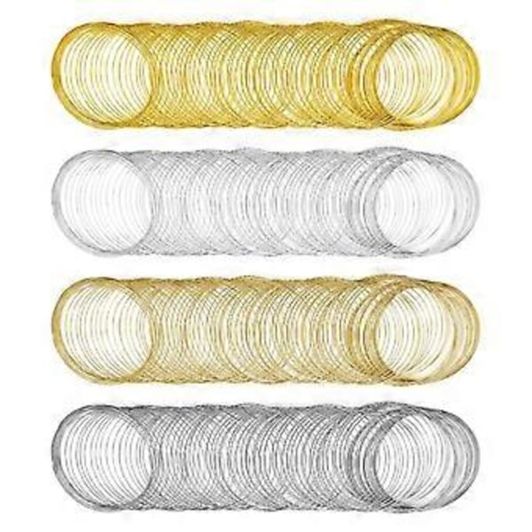 Memory Beading Wire Smykketråd Stål Memory Wire Beading Wire for Smykkefremstilling Armbånd 1200 Løkker 4 Farger