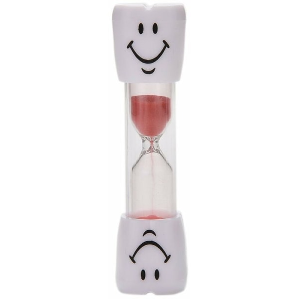 Sand Timer Klokke Smile Patttern Tannbørste Timer 3 minutter for spill Klasserom Hjemmekontor Kjøkkendekorasjon (rød)