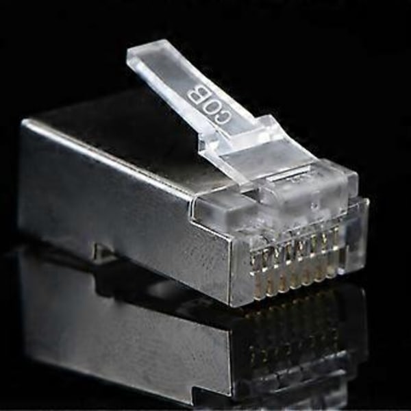 10 stk. Skjermede RJ45-kontakter Modulær Plugg - FTP 8P8C Nettverk RJ 45 Kabel Krymp Ethernet-kontakt