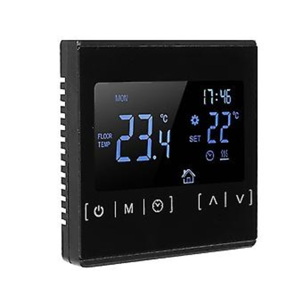 Lcd Kosketusnäyttö Tat Ohjelmoitava Sähköinen Lattialämmitysjärjestelmä Termostaatti Ac 85-250v(bl