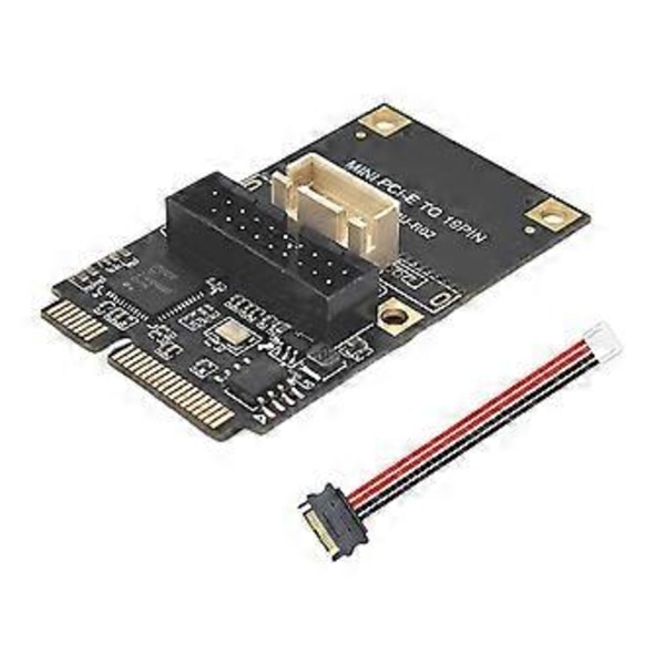 Mini PCIE - 19-nastainen 2-porttinen USB3.0-sovitinlaajennuskortti Riser Mini PCI Express - USB 3.0 5 Gbps -muunninkortti