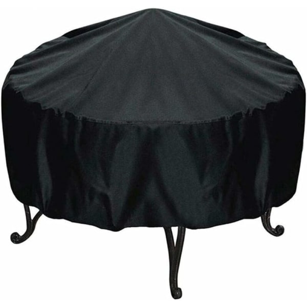 Rund brandsäkerhetsskydd Vattentätt skydd för utomhusöppen spis UV-skydd Utomhus svart polyester Dammskydd för runt grill (diam