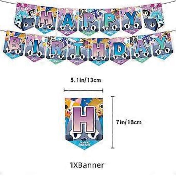 Roblox Pet Simulator X Tema Barn Födelsedagsfest Dekorationer Tillbehör Ballonger Banner Tårta Cupcake Toppers Set