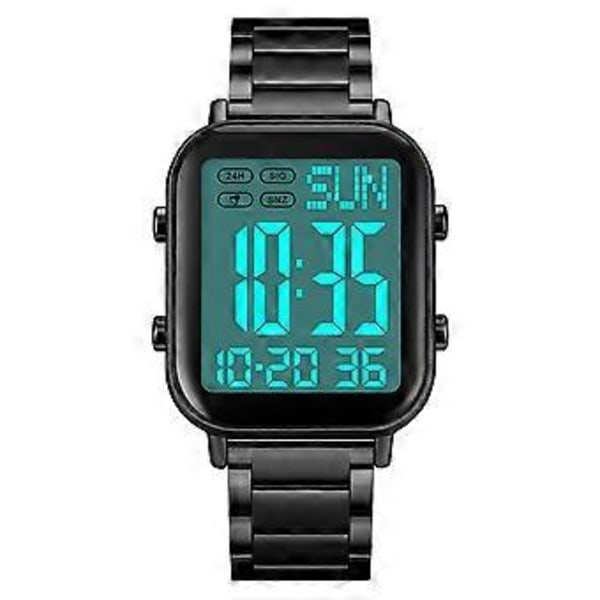 SKMEI Digital Klokke: 30M Vanntett, Bakgrunnsbelysning, 1/100 Sekund Stoppeklokke, Alarm, Nedtelling, Dobbel Tid, 12/24 Timers Formater