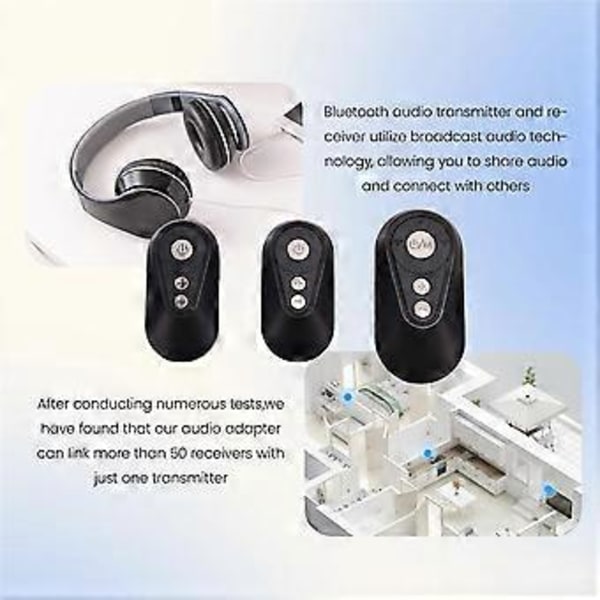 Bluetooth 5.4 Langaton Lähetin Vastaanotin Adapteri LC3 Audio Auracast Bluetooth 5.4 Adapteri Kuulokkeille TV:lle Autoon