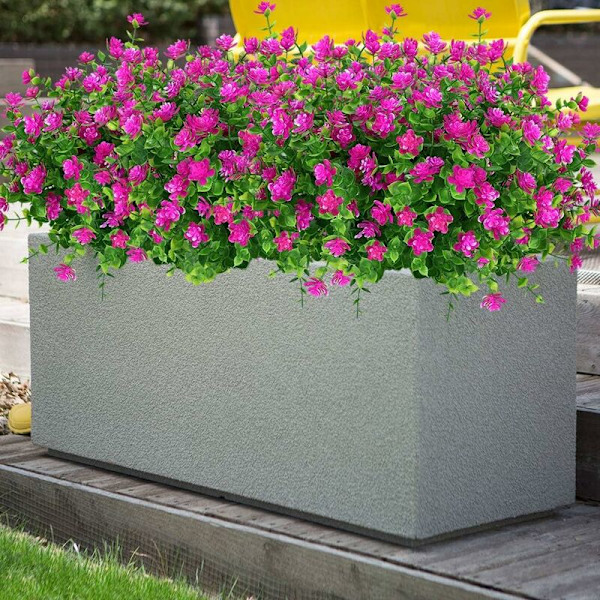 Konstgjorda blommor utomhus UV-beständiga buxbomväxter, buskar, syntetisk plastgrönska för inomhus- och utomhusupphängning för hem, kontor, bröllop,