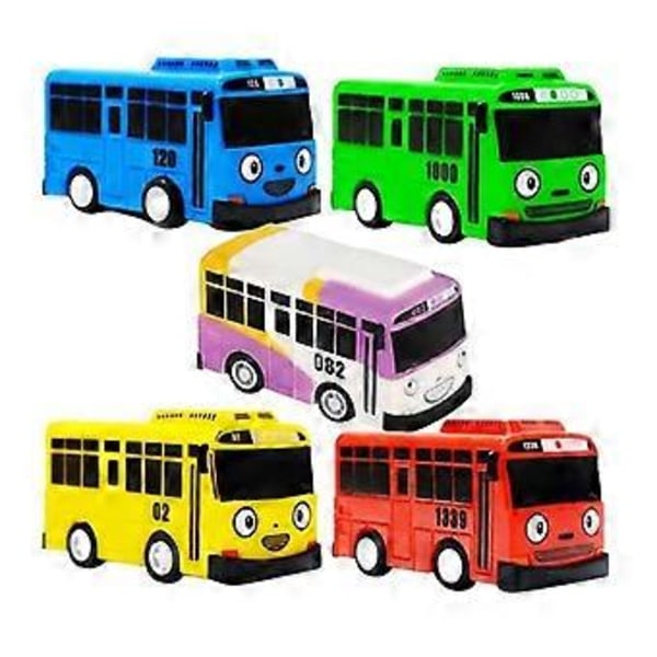 5 kpl Mini Bussileluauto, Malliauto, Mini Vedettävät Lelut Autoja Lahjoja Pojille Ystäville ja Lapsille, Syntymäpäivälahja