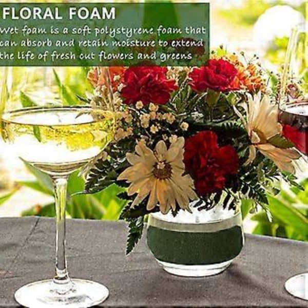 Blomsterskum 12 st Torra & Våta Blomsterskum Runda Floristblock Blomsterskum för Färska eller