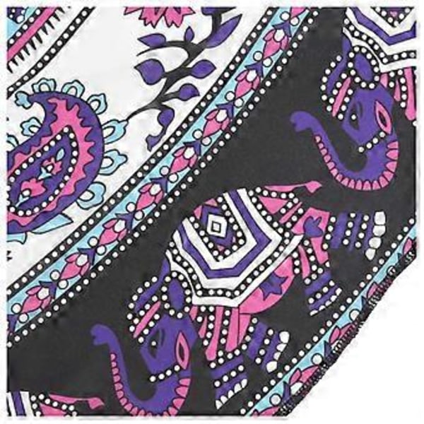 Pyöreä Painettu Boheemi Mandala Seinävaate Piknik Ranta Pyyhe Huopa Violetti Elefantti Mandala